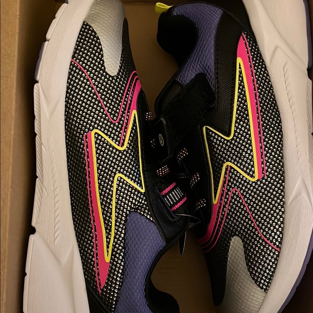 Vibrant Black and Pink Athletic Shoes